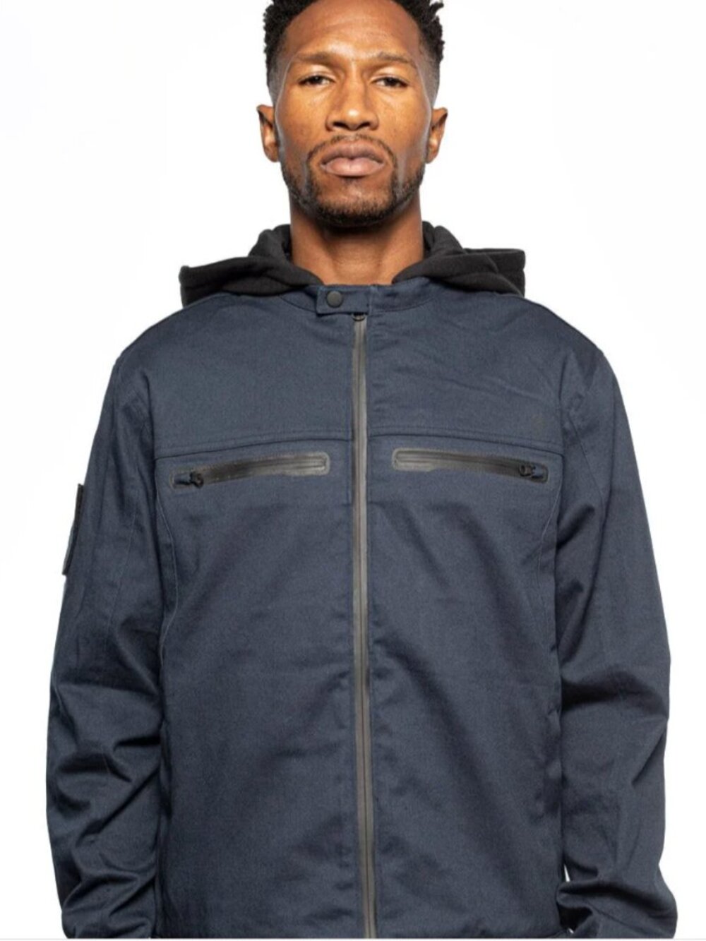 SUPER 73 Chisel Hooded Jacket MENS SIZE SMALL. IN MIDNIGHT BLUE